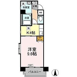 エスパシオ本陣 1Kの間取図画像