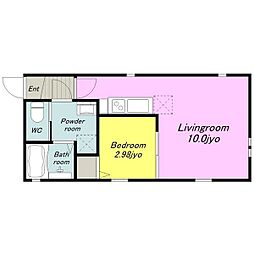 名古屋市営東山線 新栄町駅 徒歩12分の賃貸マンション 4階1LDKの間取り