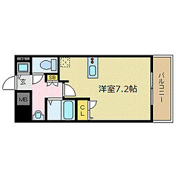 プレサンス泉セントマーク 1Kの間取図画像
