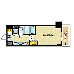 プレサンス鶴舞グリーンパーク 1Kの間取図画像