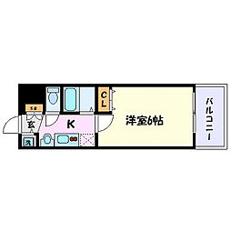 プレサンス泉アーバンゲート 1Kの間取図画像