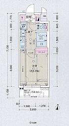 プレサンス名古屋城前 1Kの間取図画像