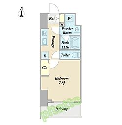 WESTIN上前津 1Kの間取図画像