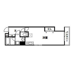 リブマックスムーン ワンルームの間取図画像