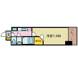プレサンス栄ライズ 1Kの間取図画像