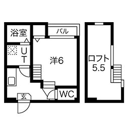 レンガース1 1Kの間取図画像