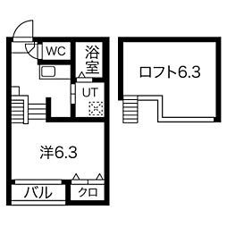 ステージ杉栄 1Kの間取図画像