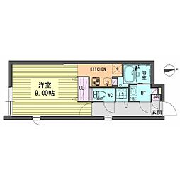 Branche浄心 ワンルームの間取図画像