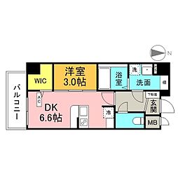 アーチレジデンス名駅北 1DKの間取図画像