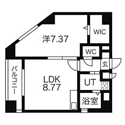 YOSHINOSQUARE 1LDKの間取図画像