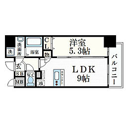 プレサンス丸の内流雅 1LDKの間取図画像