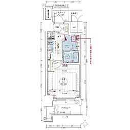 エステムコート名古屋新栄2アリーナ 1Kの間取図画像