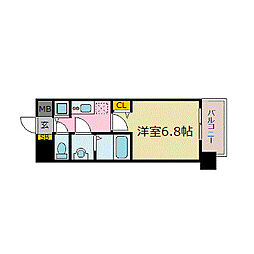 プレサンス名古屋ステーションフレア 1Kの間取図画像
