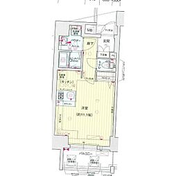プレサンス鶴舞公園セラヴィ ワンルームの間取図画像