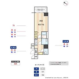 S-RESIDENCE神宮西駅前ascent 1Kの間取図画像