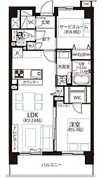 ベイサイトコート横浜 1SLDKの間取図画像