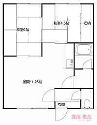 東光ハイツ 2LDKの間取図画像