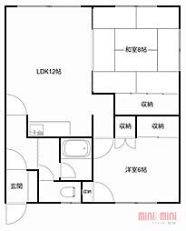 コーポ小林 2LDKの間取図画像