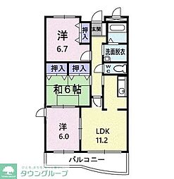ピュアー双葉 3LDKの間取図画像