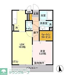 フラウ 1LDKの間取図画像