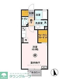 エスポワール ワンルームの間取図画像