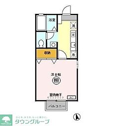 カサグランデ 1Kの間取図画像