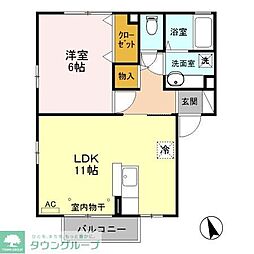 パークサイド21B 1LDKの間取図画像