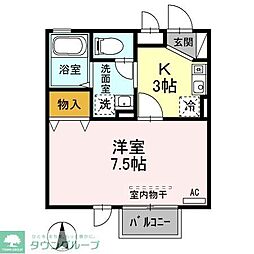 ジュネス山本 1Kの間取図画像