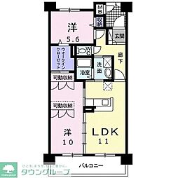 グランリーガ 2LDKの間取図画像