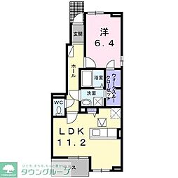 メゾンルミエール2 1LDKの間取図画像