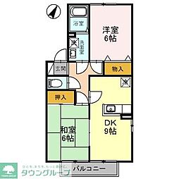 リビングタウン西浦A 2DKの間取図画像