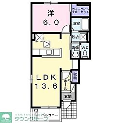シュトラーゼB 1LDKの間取図画像