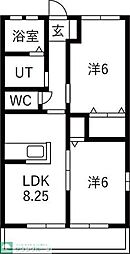 パークハイツ 2LDKの間取図画像