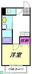 レジデンスTM1 1Kの間取図画像