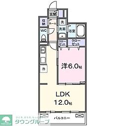 クラール 大島 A 1LDKの間取図画像