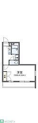 レオパレスドリームB 1Kの間取図画像