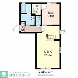 フィオC 1LDKの間取図画像