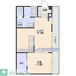 アビタシオン松葉 1LDKの間取図画像