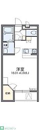 レオパレスボヌールパレ 1Kの間取図画像
