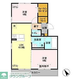 ケントA 2LDKの間取図画像