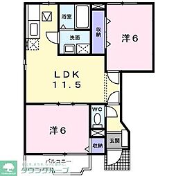 ピークリーヴB 2LDKの間取図画像