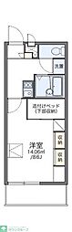 レオパレスパール2001 1Kの間取図画像