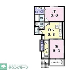 ヴェルジェA 1LDKの間取図画像