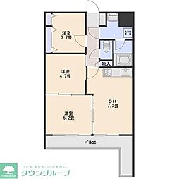 06河野ビルセンチュリー前橋大友町 3DKの間取図画像