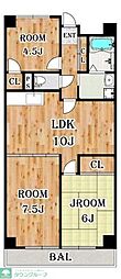 サンシティ前橋 2LDKの間取図画像