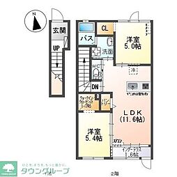 スワセントフィールド 2LDKの間取図画像