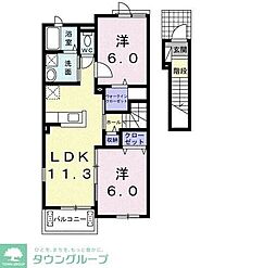 キャッスルウインA 2LDKの間取図画像