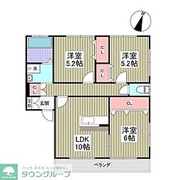ハニーハウスA 3SDKの間取図画像
