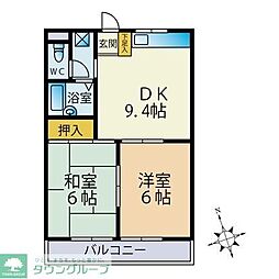 リヴェールマツモト 2DKの間取図画像
