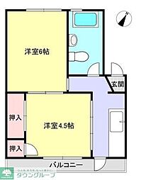 メゾン城南 2Kの間取図画像
